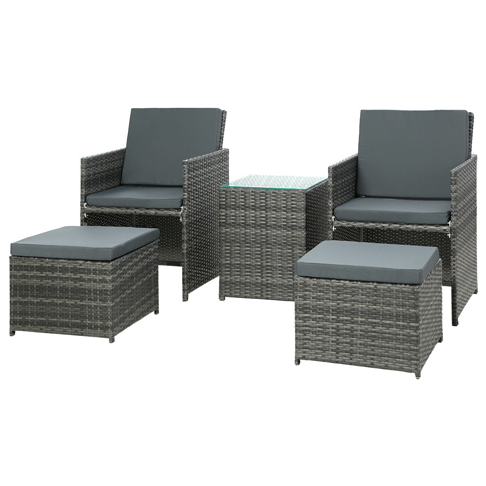 Gardeon 5PCS Outdoor Furniture Set Grey