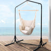 Gardeon Outdoor Hammock Chair with Pillow- Cream