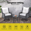 Gardeon 3PC Outdoor Furniture Bistro Set - Gray