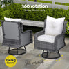 Gardeon 3PC Outdoor Furniture Bistro Set - Gray