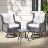 Gardeon 3PC Outdoor Furniture Bistro Set - Gray