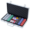 300pcs Poker Chips Set Casino Texas Hold&#39;em Gambling Party Game Dice Cards Case