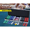 500pcs Poker Chips Set Casino Texas Hold&#39;em Gambling Party Game Dice Cards Case