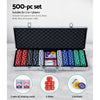 500pcs Poker Chips Set Casino Texas Hold&#39;em Gambling Party Game Dice Cards Case