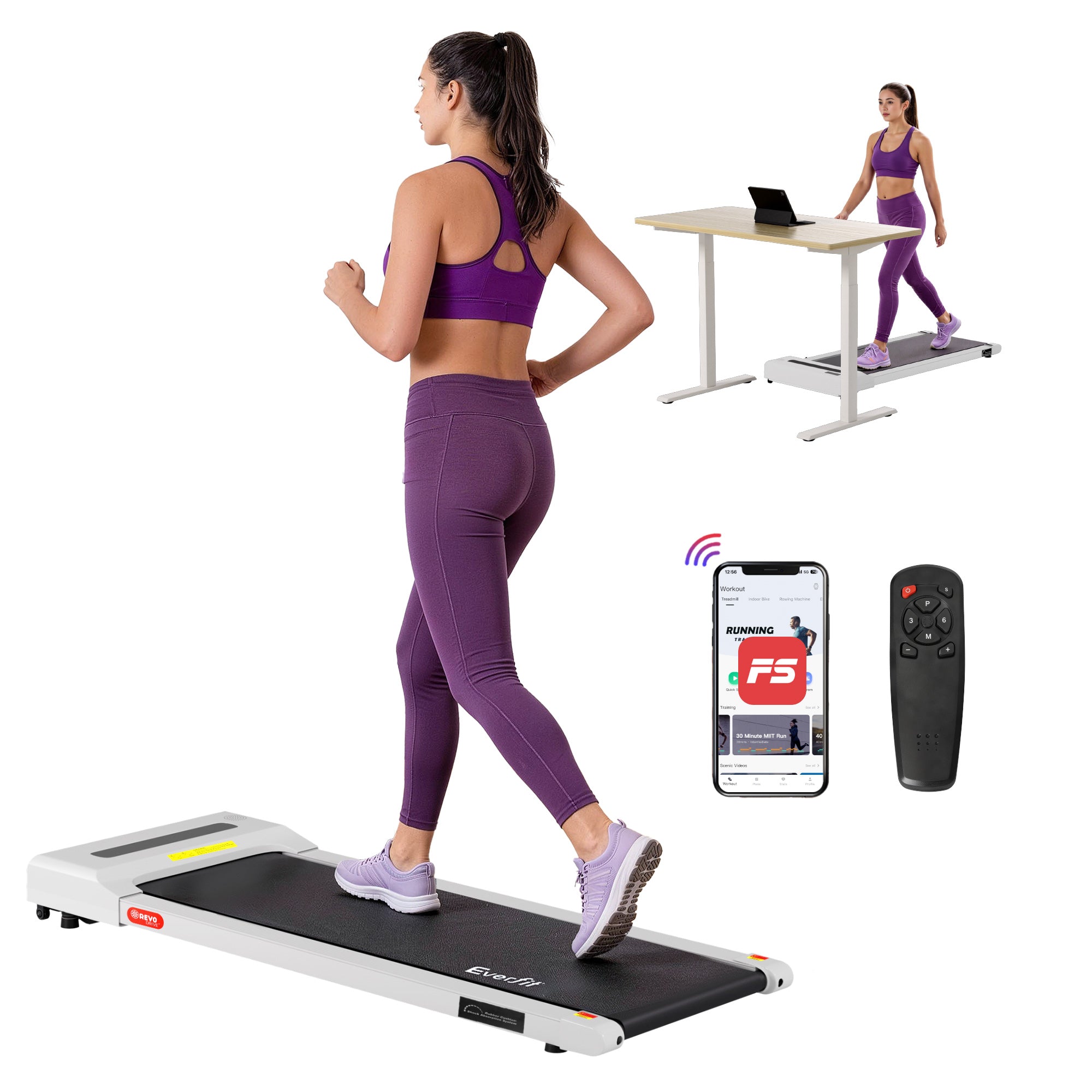 Everfit Electric Walking Pad – Under‑Desk Treadmill, 360 mm Wide, Ideal for Home or Office Gym