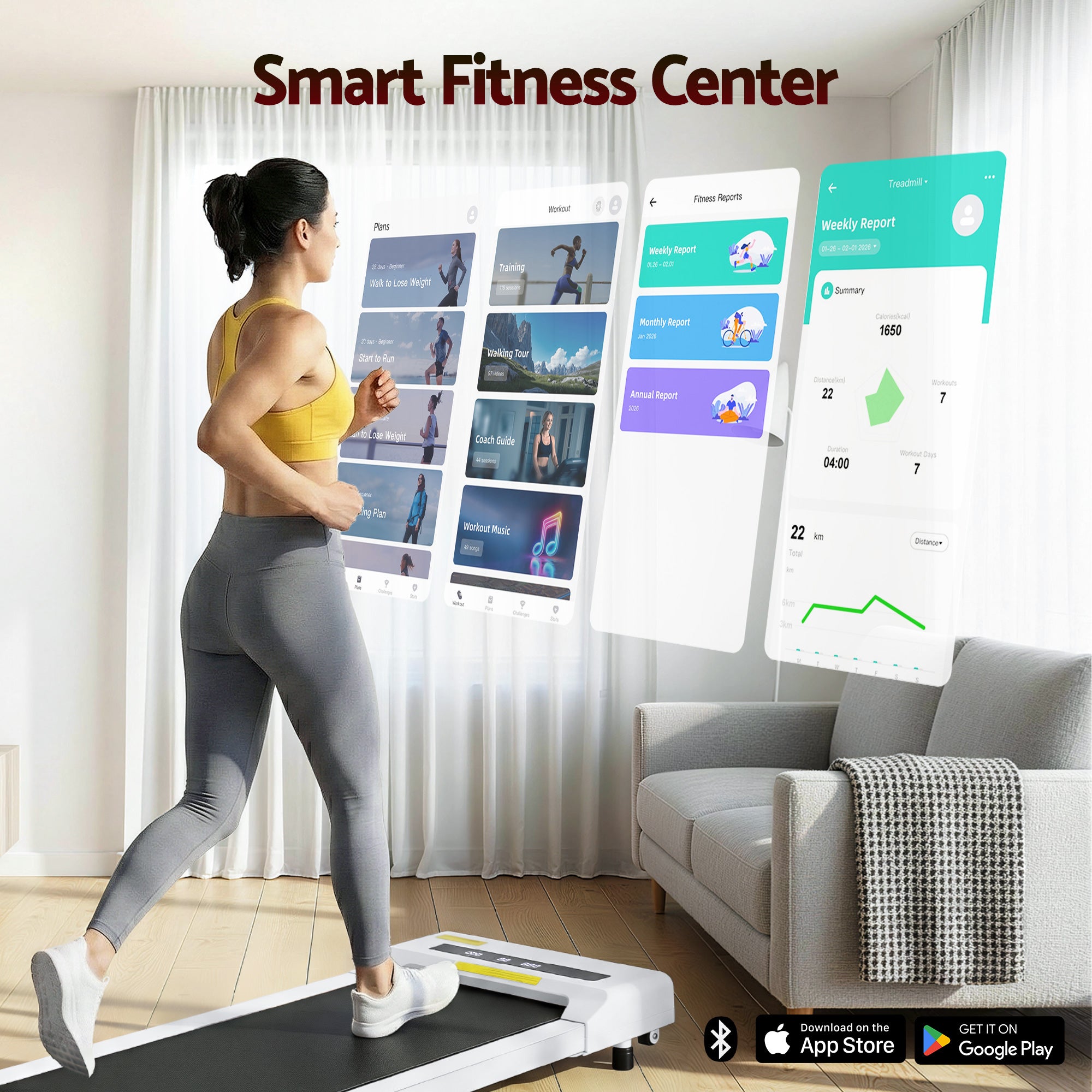 Everfit Electric Walking Pad – Under‑Desk Treadmill, 360 mm Wide, Ideal for Home or Office Gym