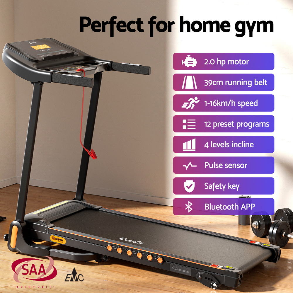 Everfit Electric Treadmill – Home Gym Fitness with Incline 390mm