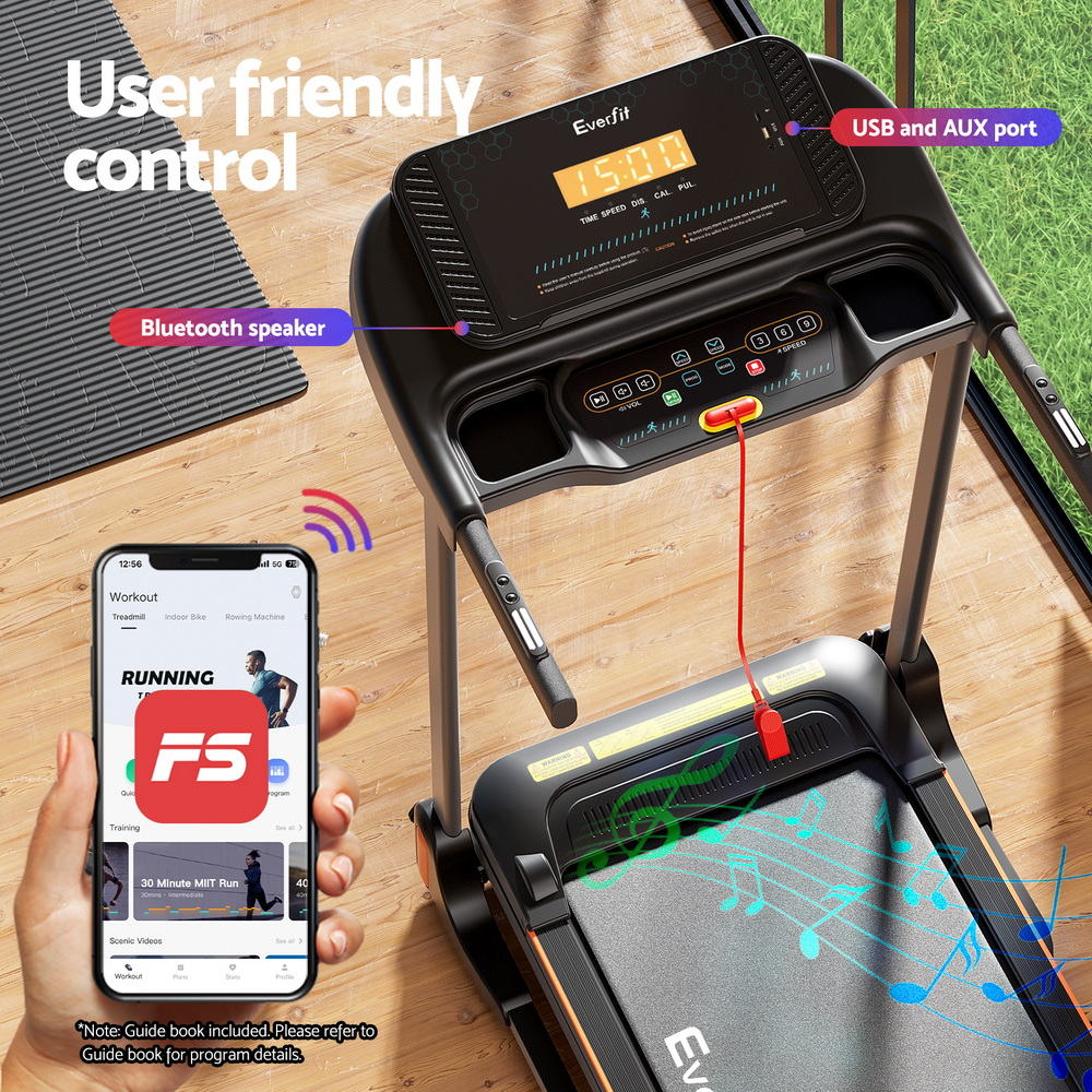 Everfit Electric Treadmill – Home Gym Fitness with Incline 390mm