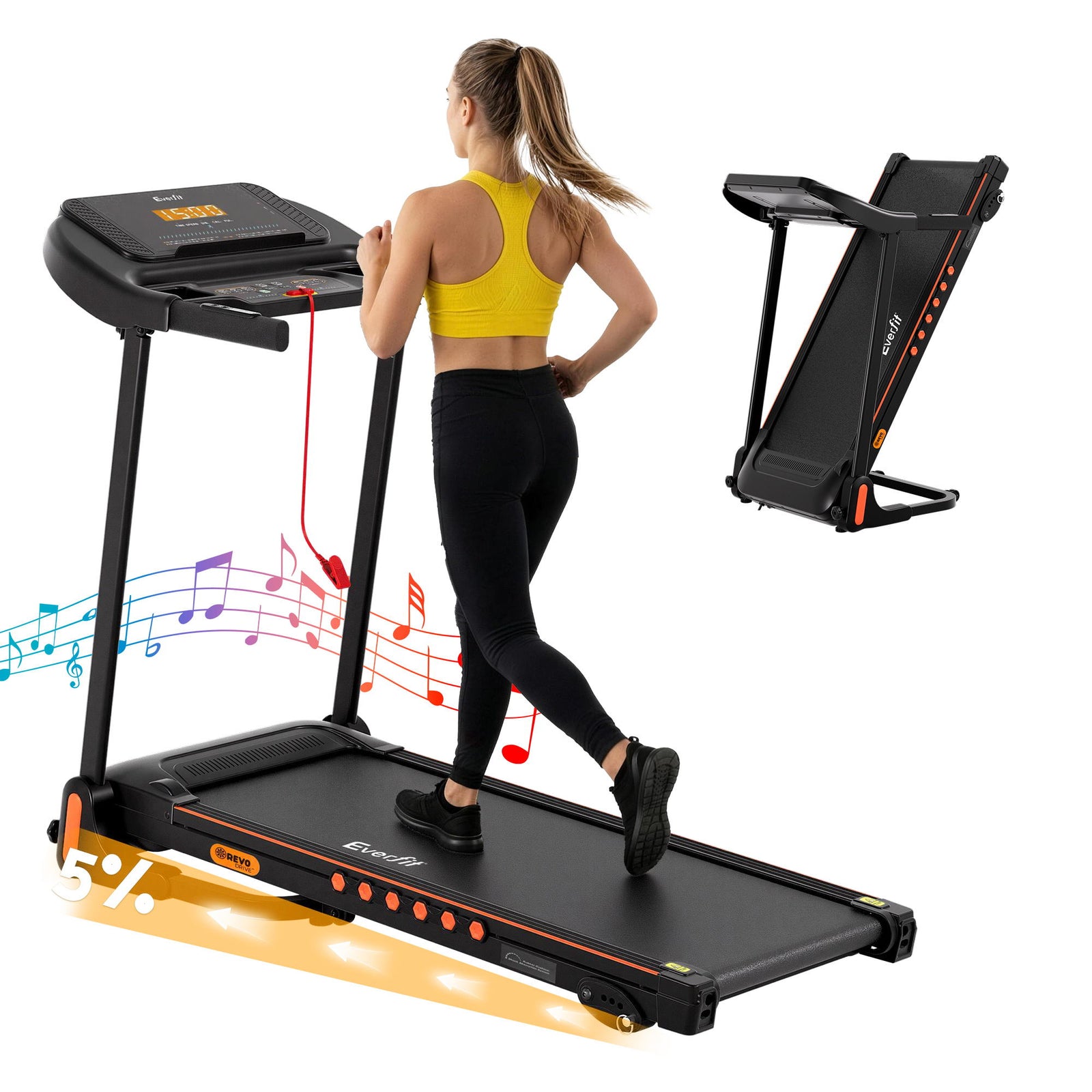 Everfit Electric Treadmill – Home Gym Fitness with Incline 390mm