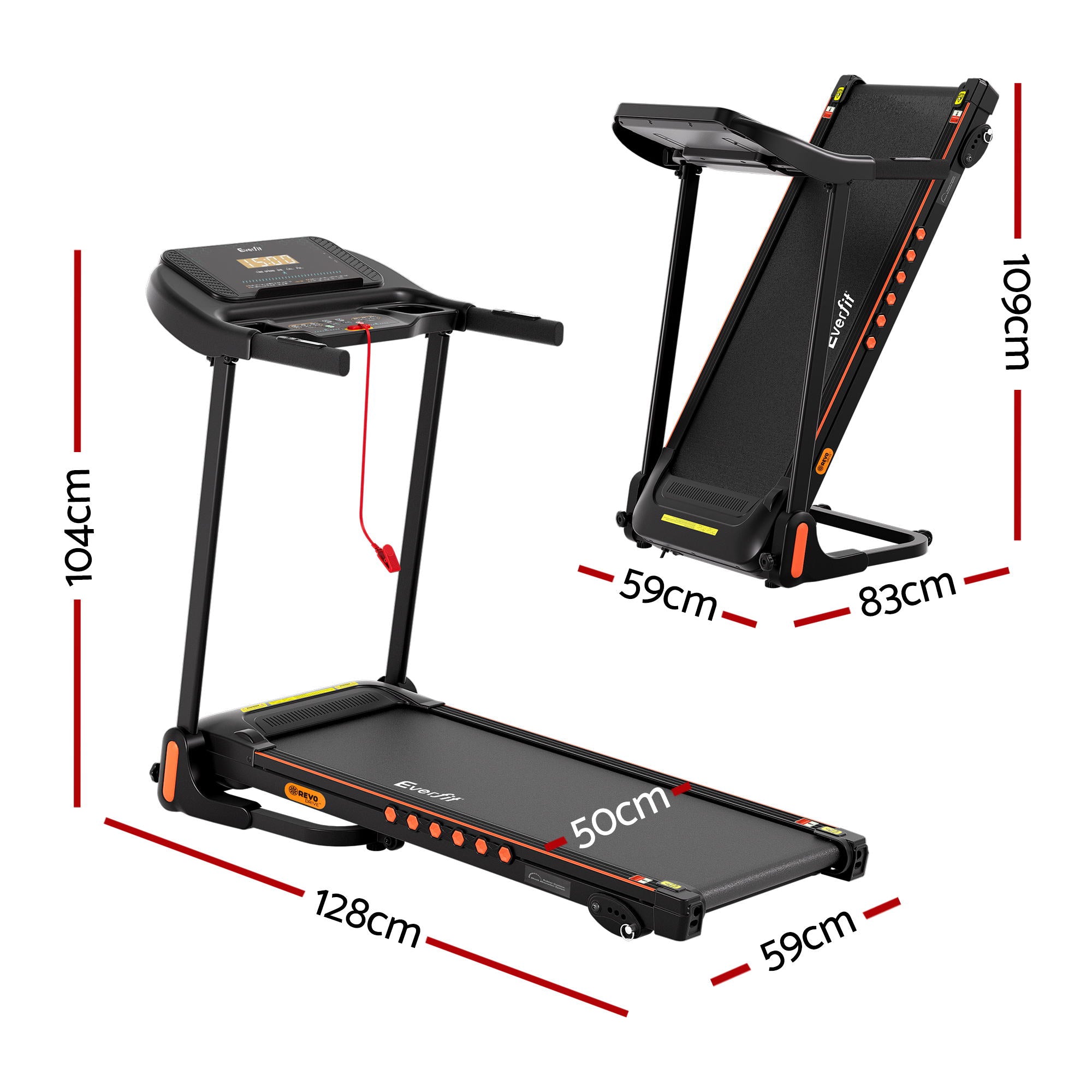 Everfit Electric Treadmill – Home Gym Fitness with Incline 390mm
