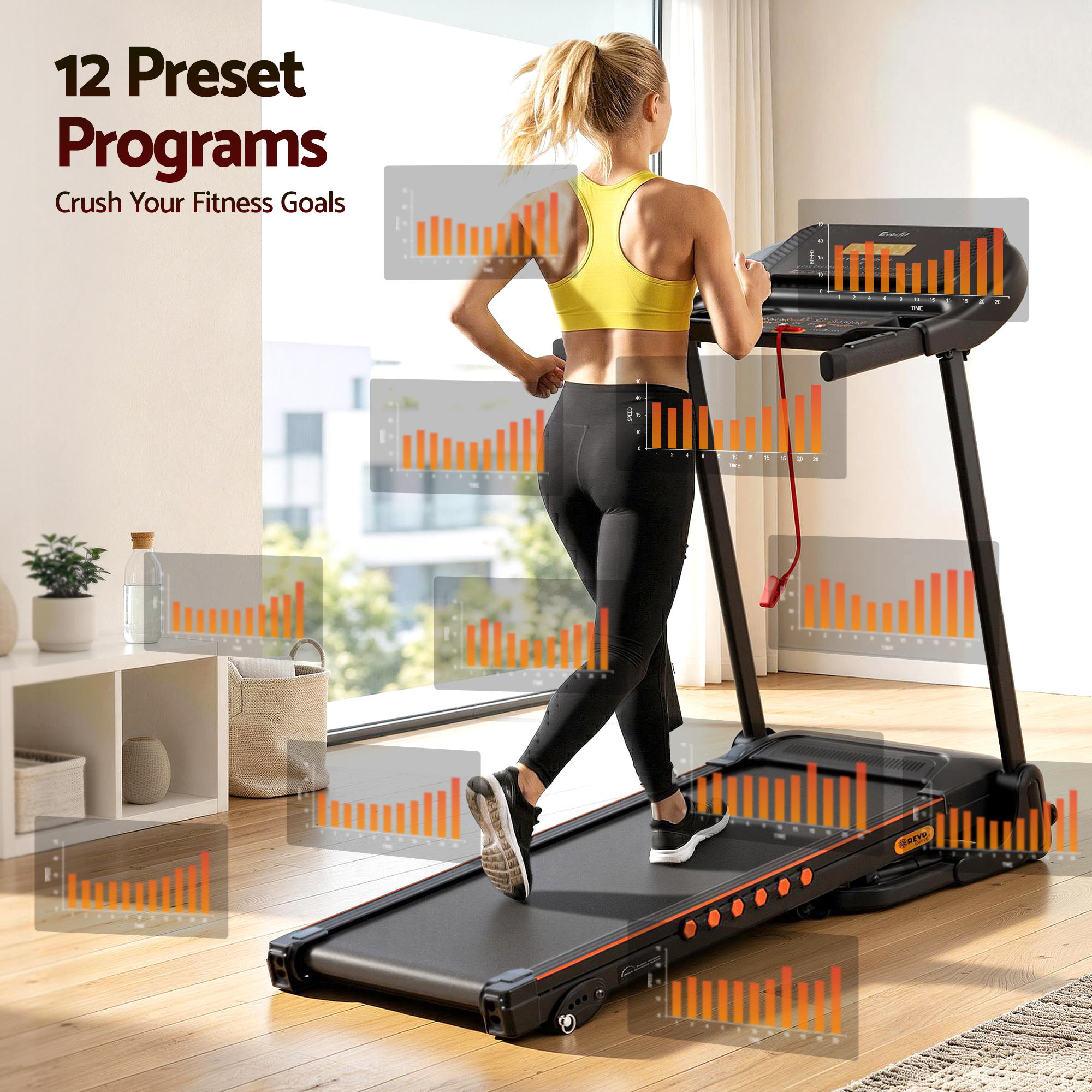 Everfit Electric Treadmill – Home Gym Fitness with Incline 390mm