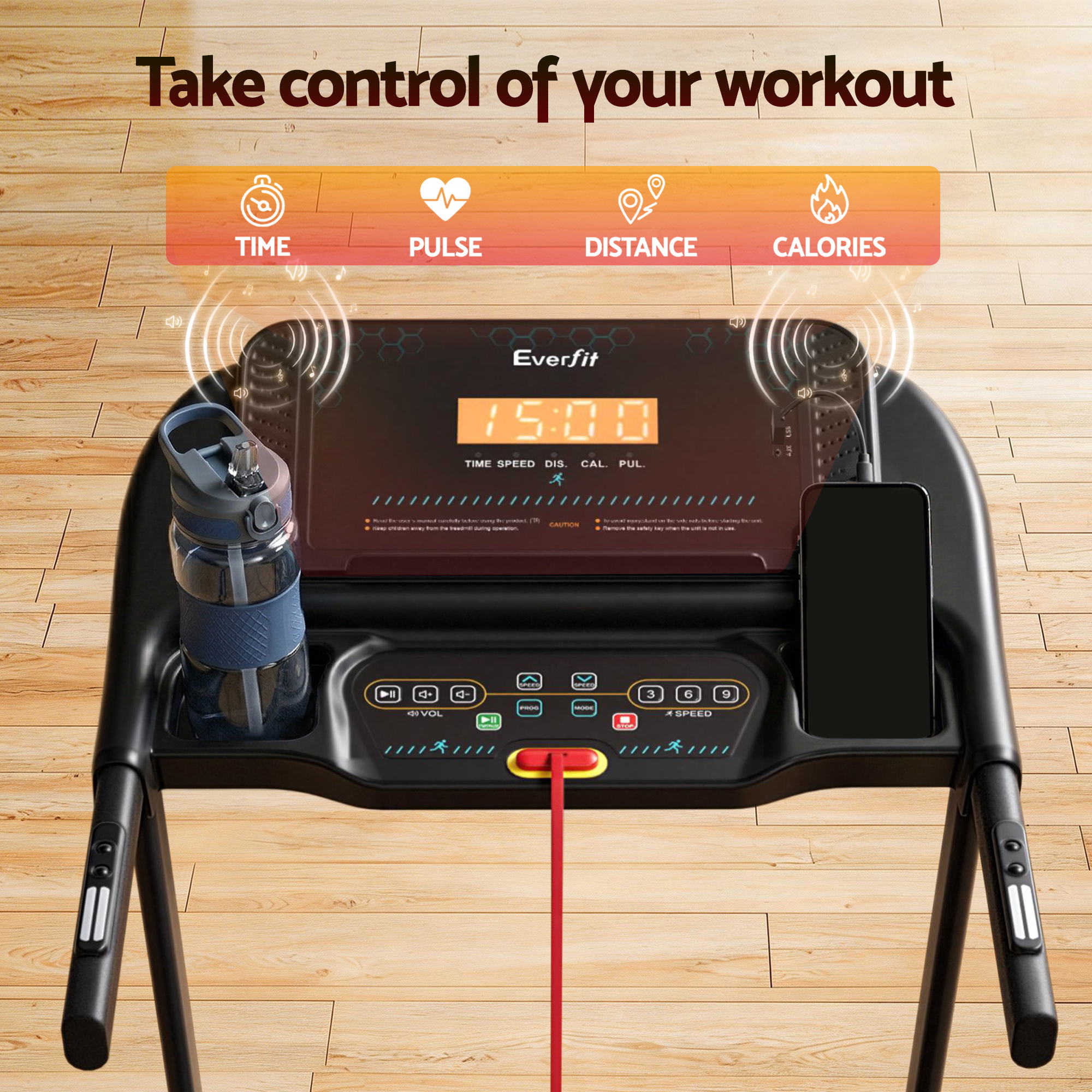 Everfit Electric Treadmill – Home Gym Fitness with Incline 390mm