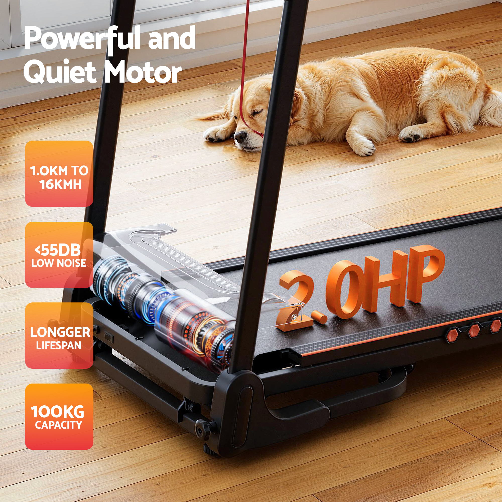 Everfit Electric Treadmill – Home Gym Fitness with Incline 390mm