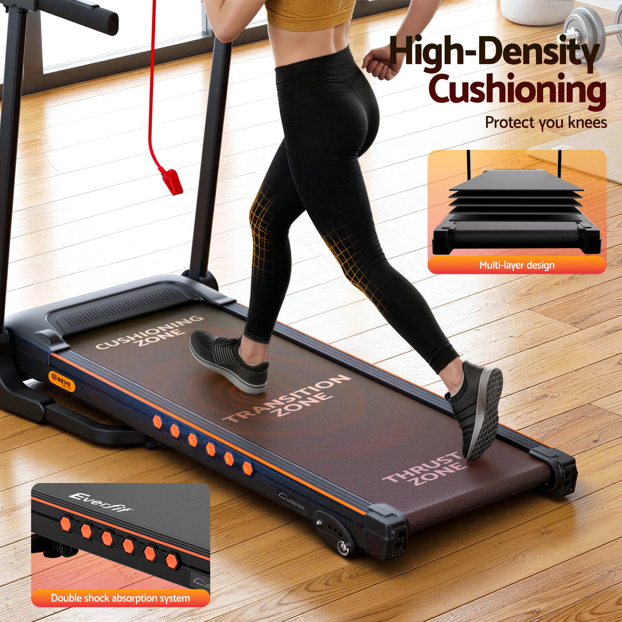 Everfit Electric Treadmill – Home Gym Fitness with Incline 390mm