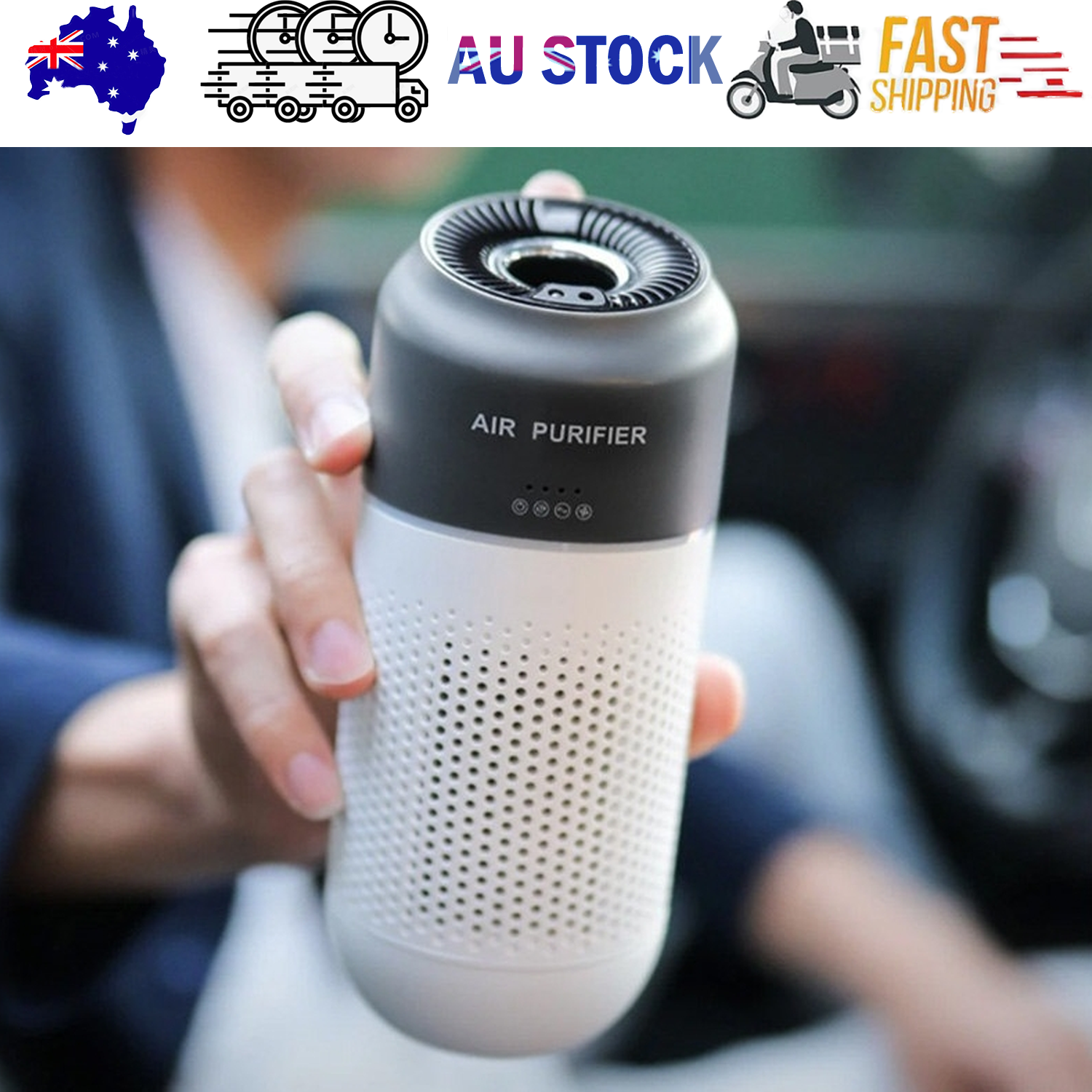 Car Air Purifier & Freshener – Portable Ozone & Negative Ion Cleaner