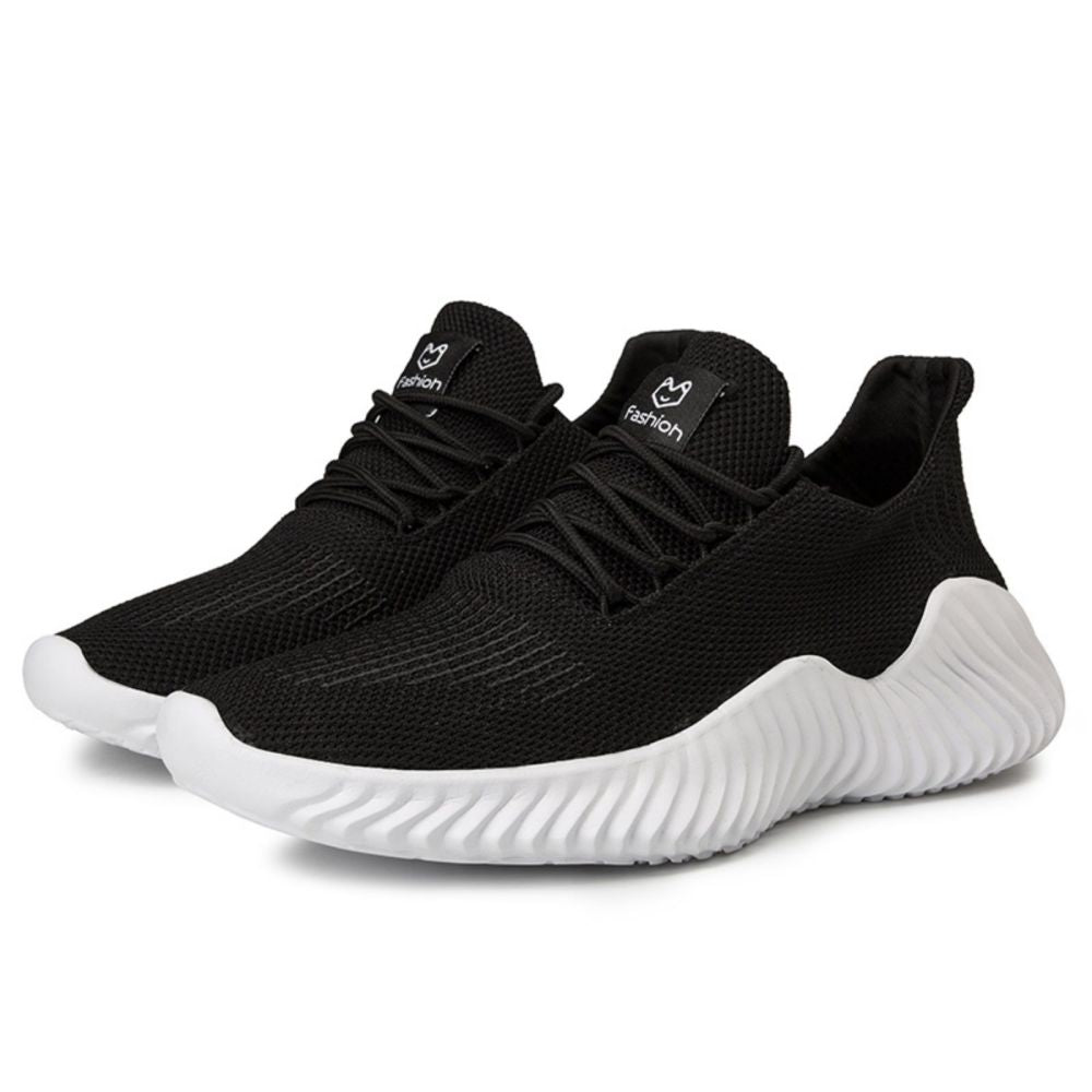 Men’s Black Outdoor Sneakers – Breathable, Lightweight, Non-Slip Road Shoes (US Size)