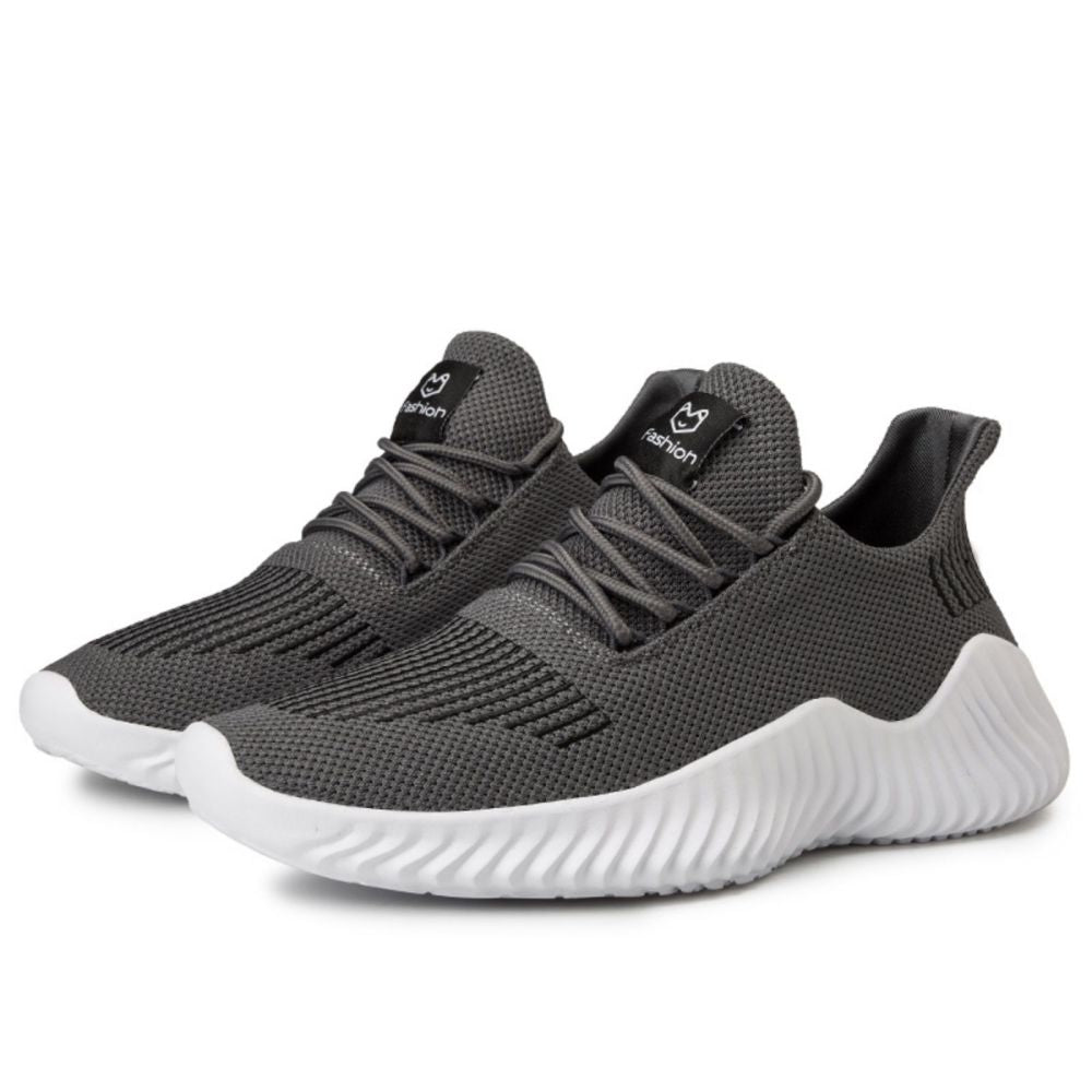 Men’s Grey Outdoor Sneakers – Lightweight, Breathable, Non-Slip Road Shoes (US Size)