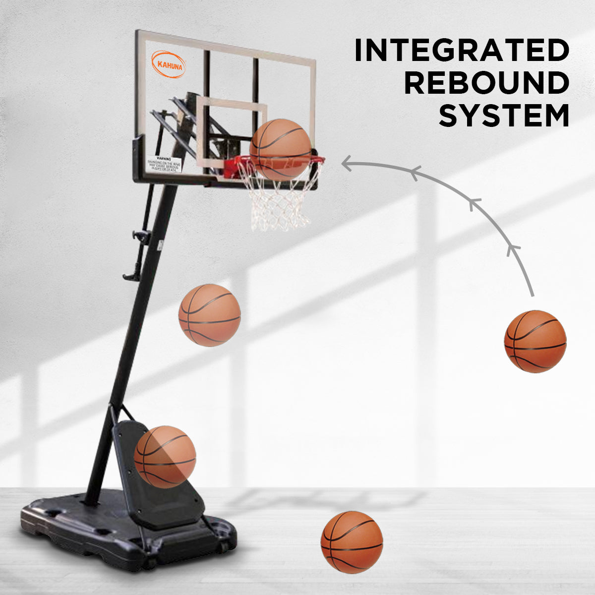 Kahuna Portable Basketball Hoop System 2.3 to 3.05m for Kids &amp; Adults