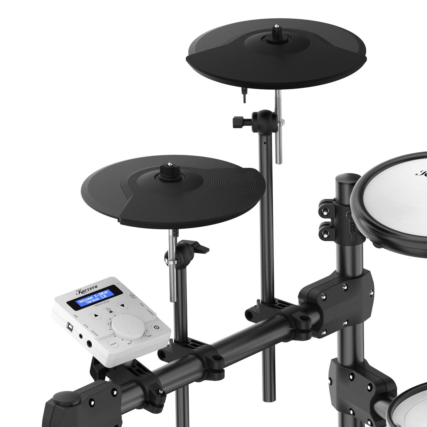Karrera X23 Electronic Drum Kit with Sound Module, 3 Toms, Snare Quiet Mesh Drum Heads, Cymbals &amp; Pedal