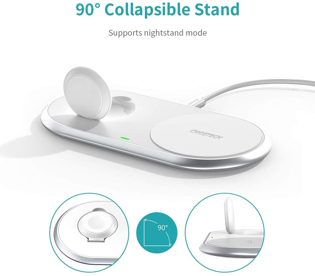 CHOETECH T317 2-in-1 Dual Wireless Charger Pad