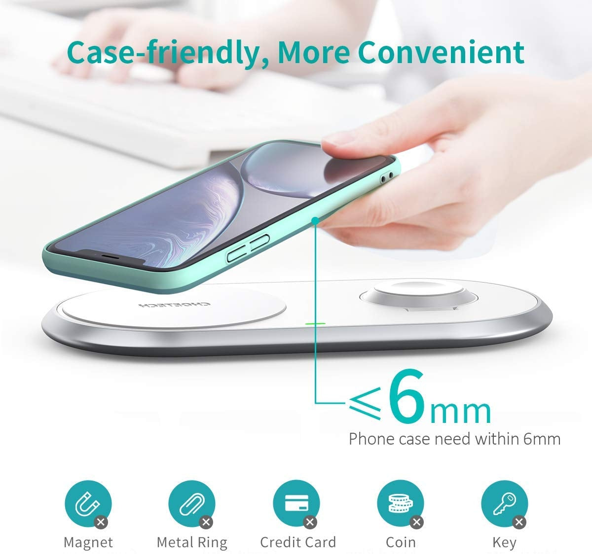 CHOETECH T317 2-in-1 Dual Wireless Charger Pad
