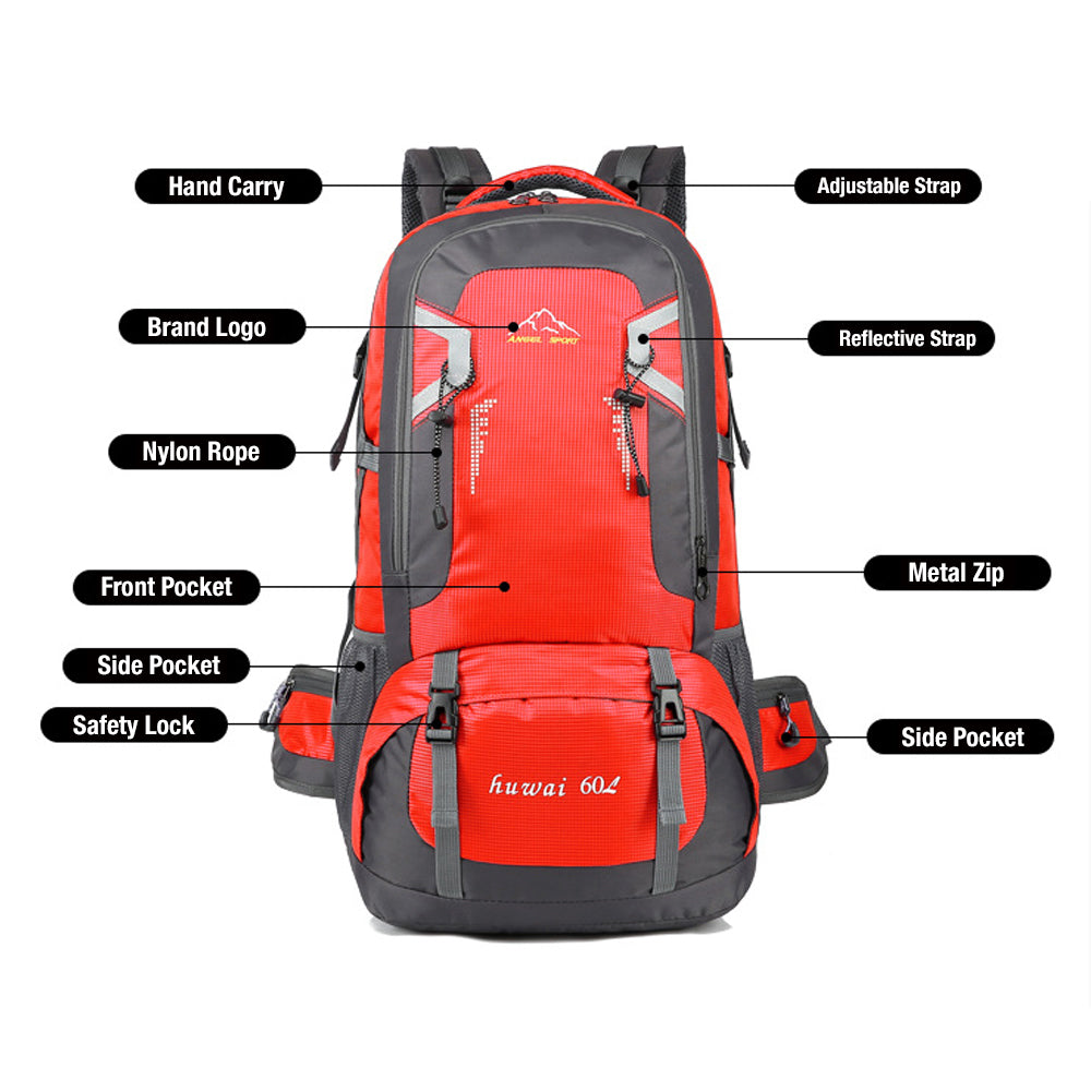 60L Waterproof Hiking Backpack – Durable Outdoor Travel Pack