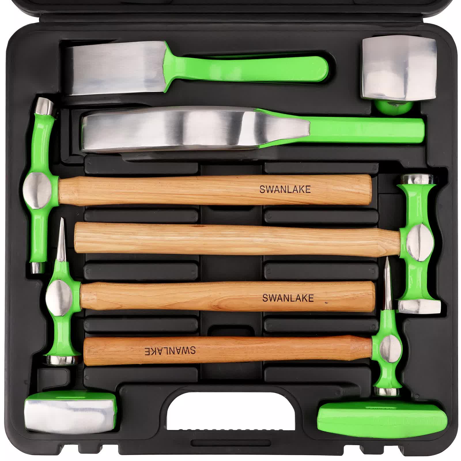 9-Piece Auto Body Hammer and Dolly Set for Car Dent Repair with Tool Case
