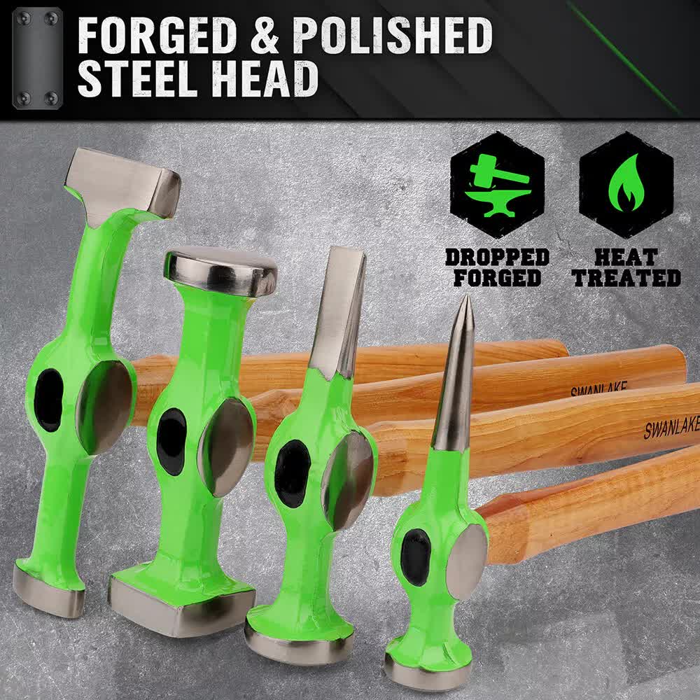 9-Piece Auto Body Hammer and Dolly Set for Car Dent Repair with Tool Case