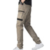 Men&#39;s Cotton Drill Cargo Work Pants UPF 50+ 13 Pockets Tradies Workwear Trousers, Khaki, 34