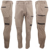 Men&#39;s Cotton Drill Cargo Work Pants UPF 50+ 13 Pockets Tradies Workwear Trousers, Khaki, 34