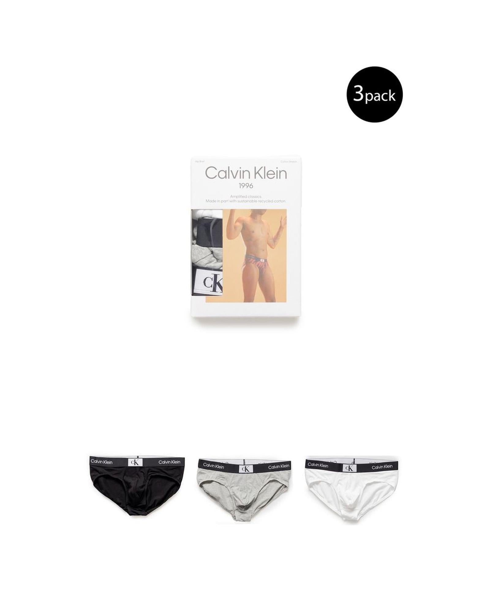 Calvin Klein Men's Cotton Briefs – White Underwear, Soft & Breathable