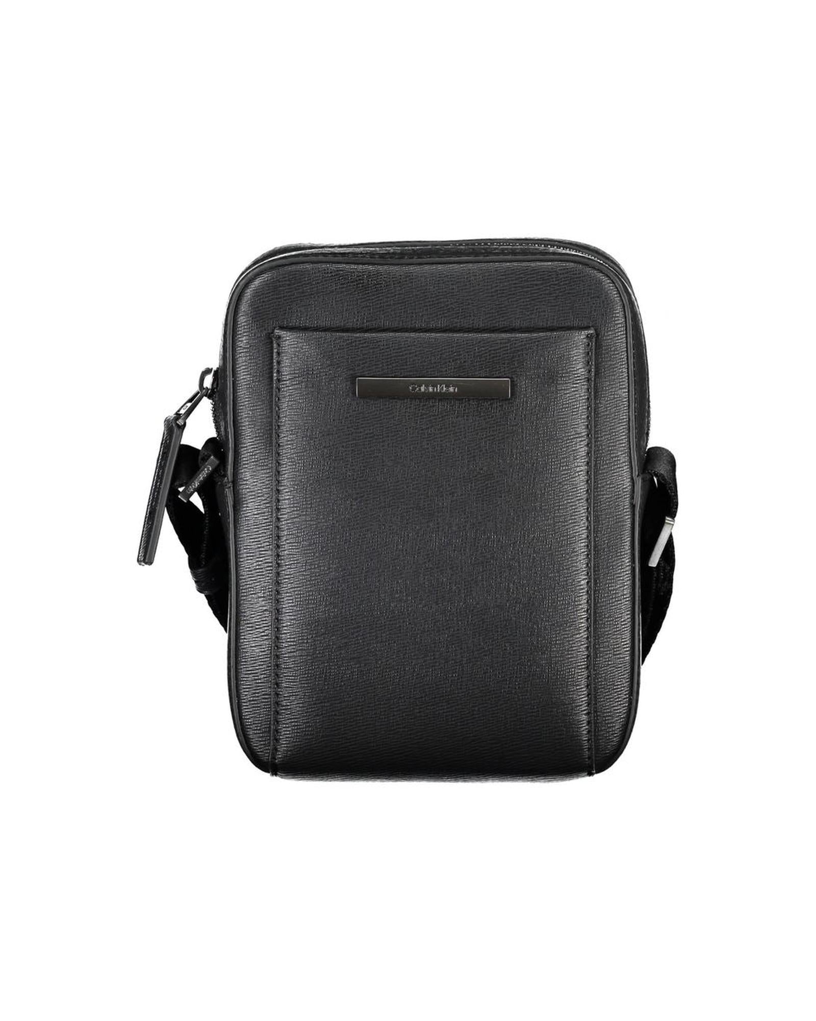Calvin Klein Men's Black Polyester Shoulder Bag – Lightweight Crossbody Bag – One Size