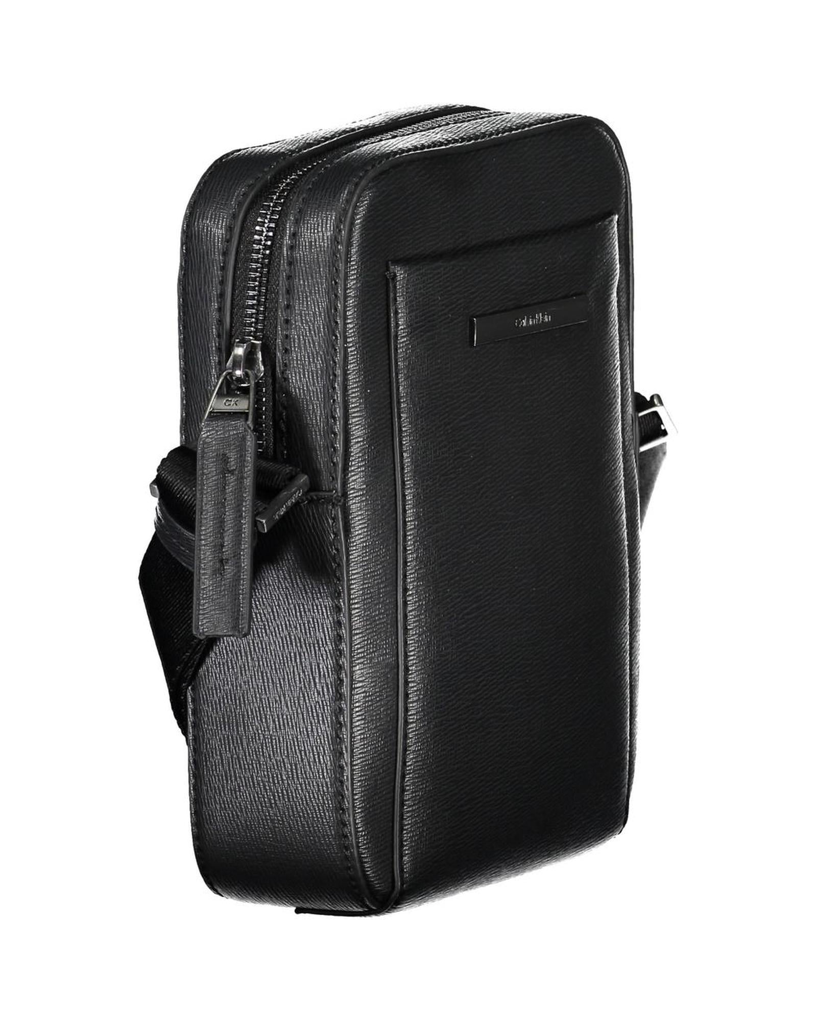 Calvin Klein Men&#39;s Black Polyester Shoulder Bag – Lightweight Crossbody Bag – One Size