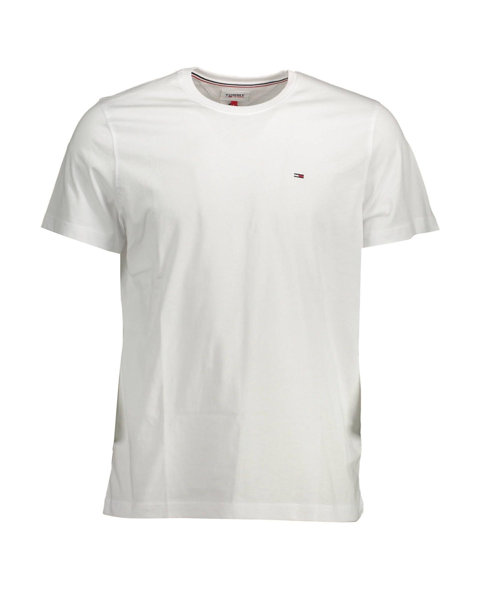 Tommy Hilfiger Men’s White Cotton T-Shirt – Classic Fit Casual Tee – Size 2XL