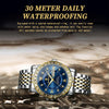 Diamond Dual-Calendar Luminous Quartz Watch – B2202 Inter Gold Blue