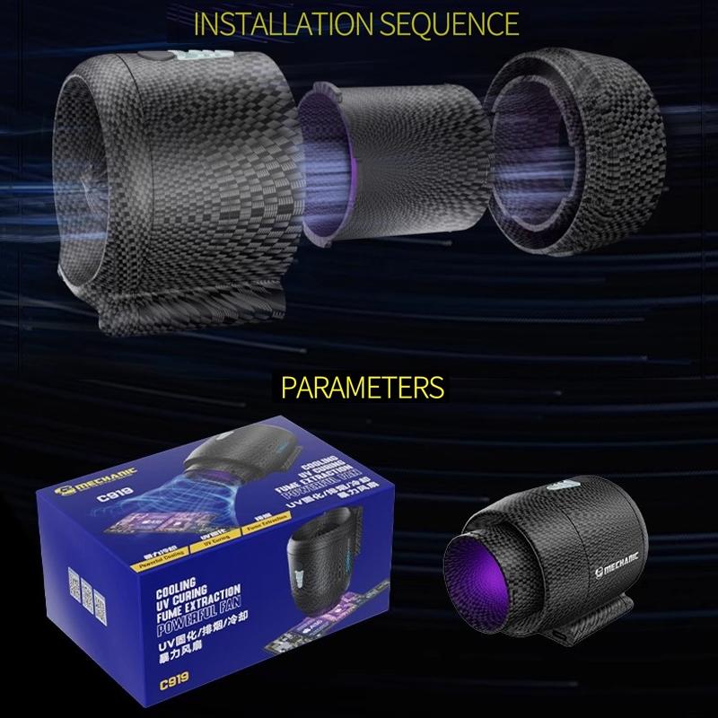 3-in-1 Quick Cooling Fan Fume Exhaust &amp; Uv Lamp for Motherboard Repair