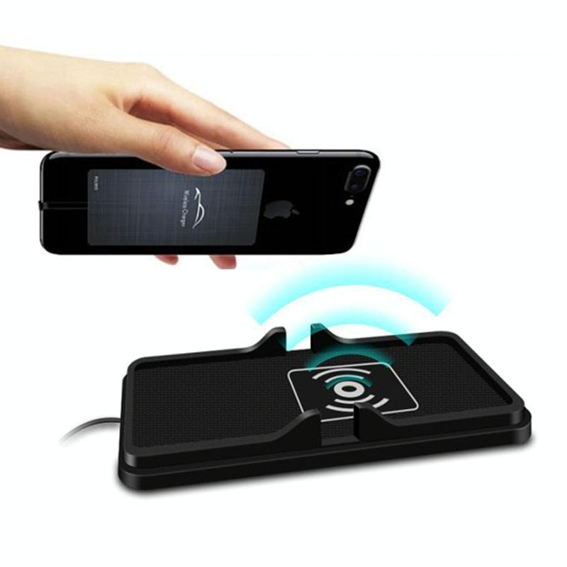 15W Wireless Car Charger with Anti-Slip Pad – 2-in-1 Fast Charging Mount