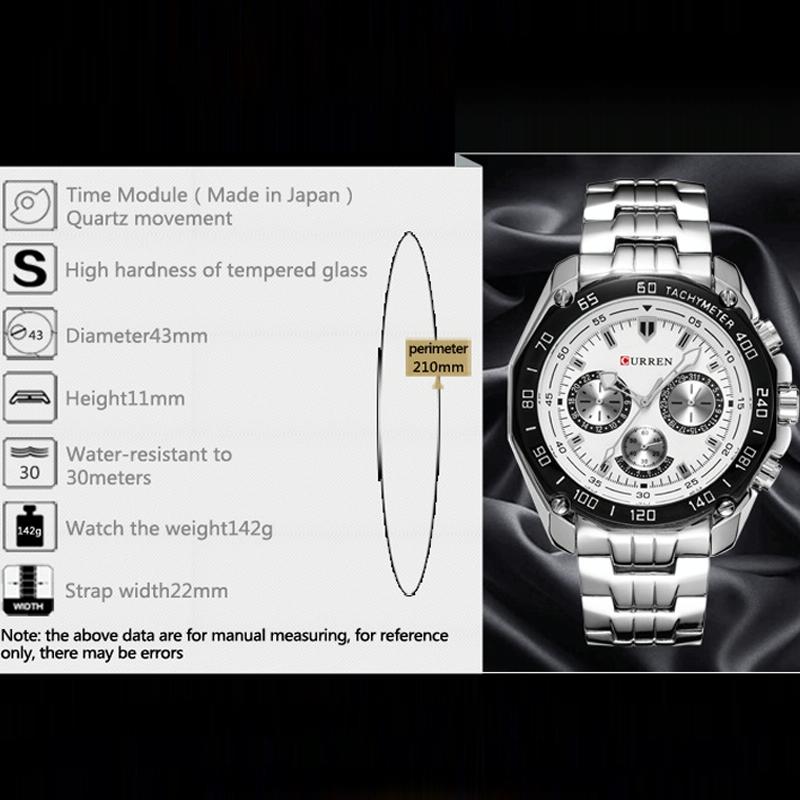 Waterproof Quartz Watch for Men - Casual Business Style - White Shell White