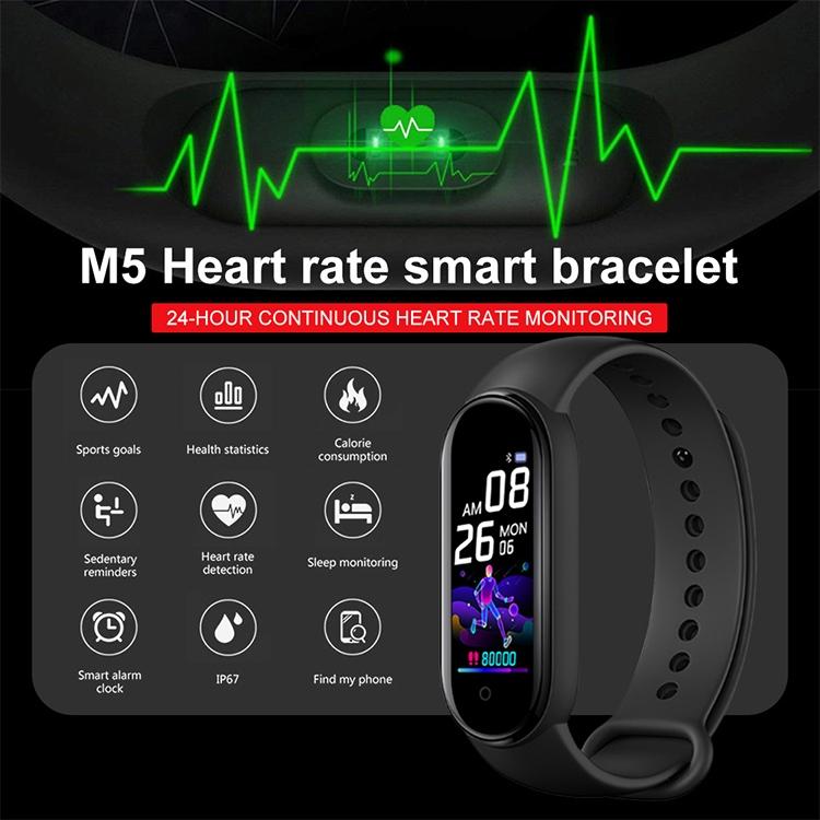 Waterproof Smart Fitness Bracelet – Health &amp; Activity Tracker with Heart Rate, Sleep, and Step Monitoring