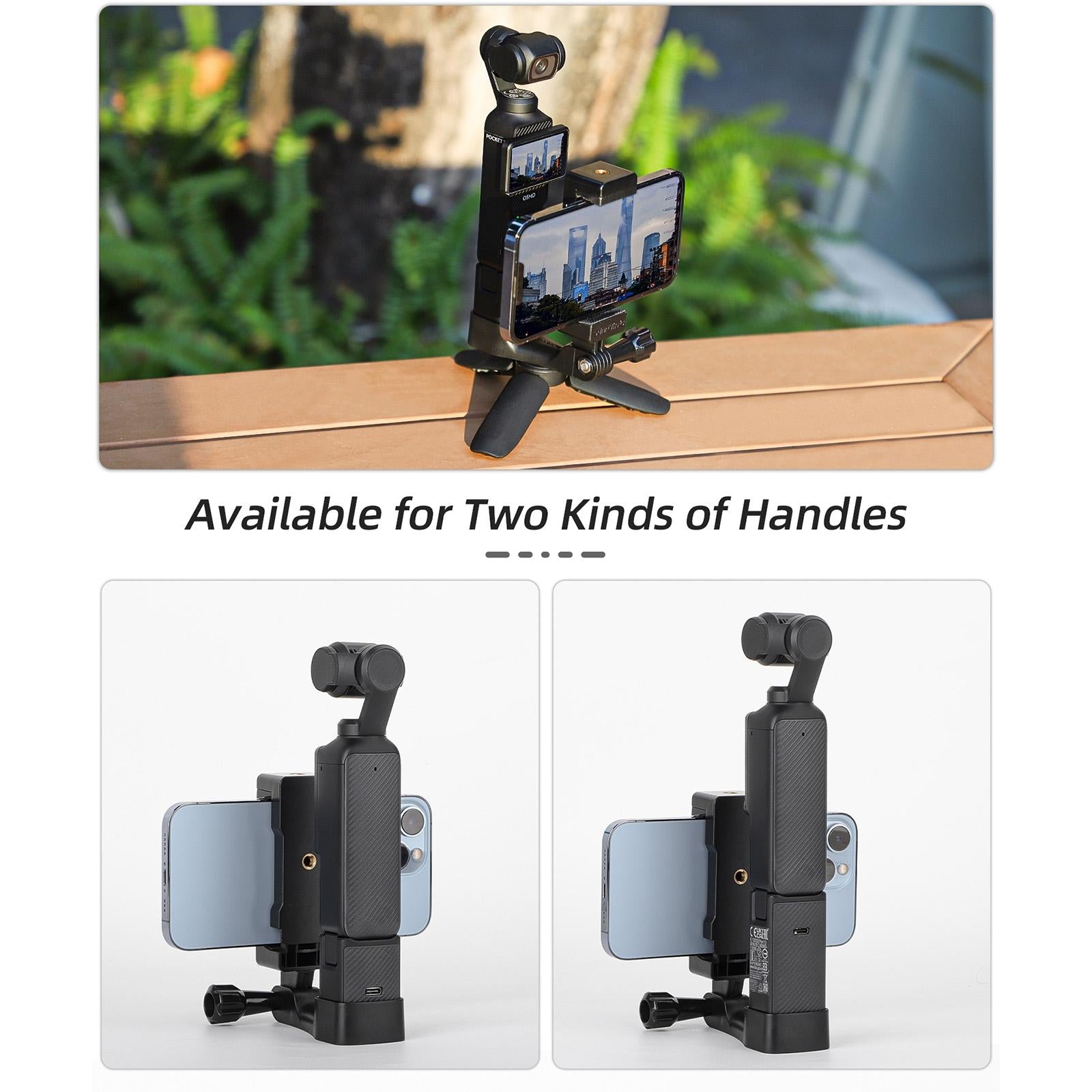 Handheld Tripod Expansion for Dji Pocket 3 - Front Phone Holder Mount