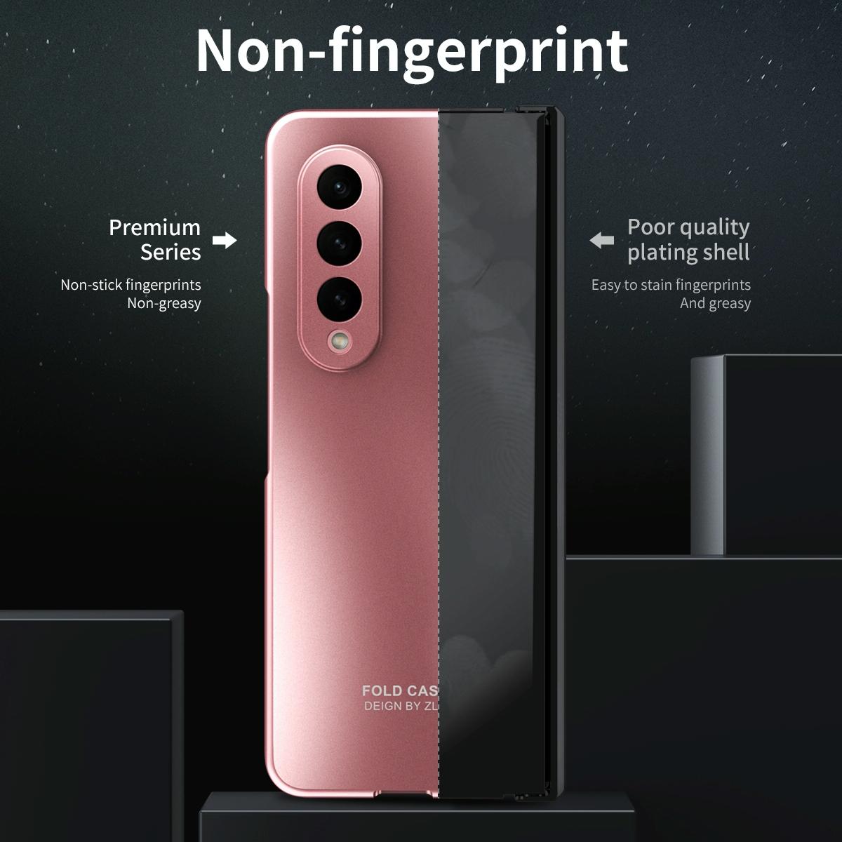 For Samsung Galaxy Z Fold4 5G Foldable Electroplated Case - Black