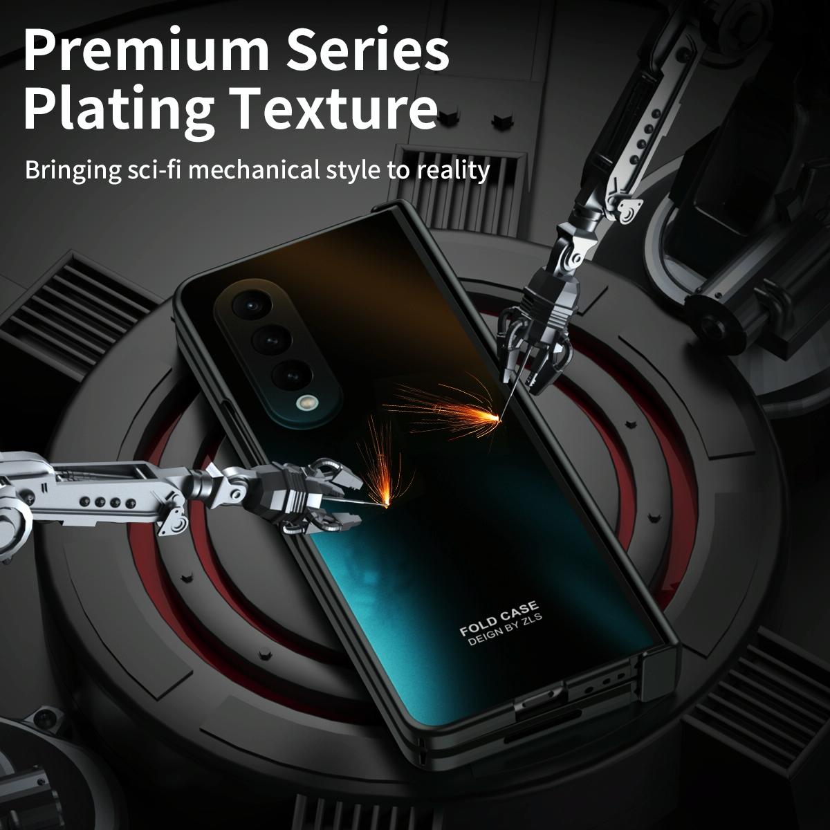 For Samsung Galaxy Z Fold4 5G Foldable Electroplated Case - Black