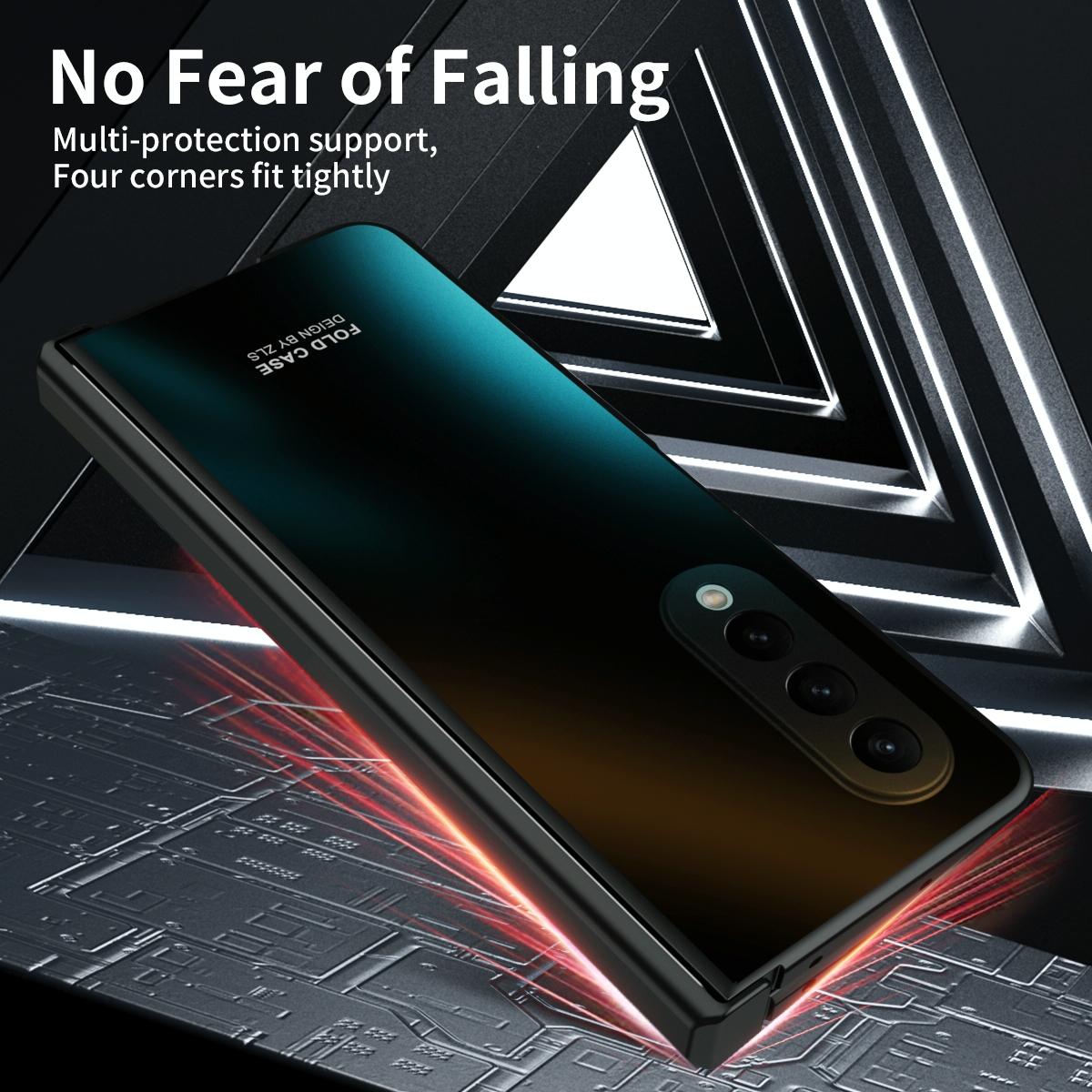 For Samsung Galaxy Z Fold4 5G Foldable Electroplated Case - Black