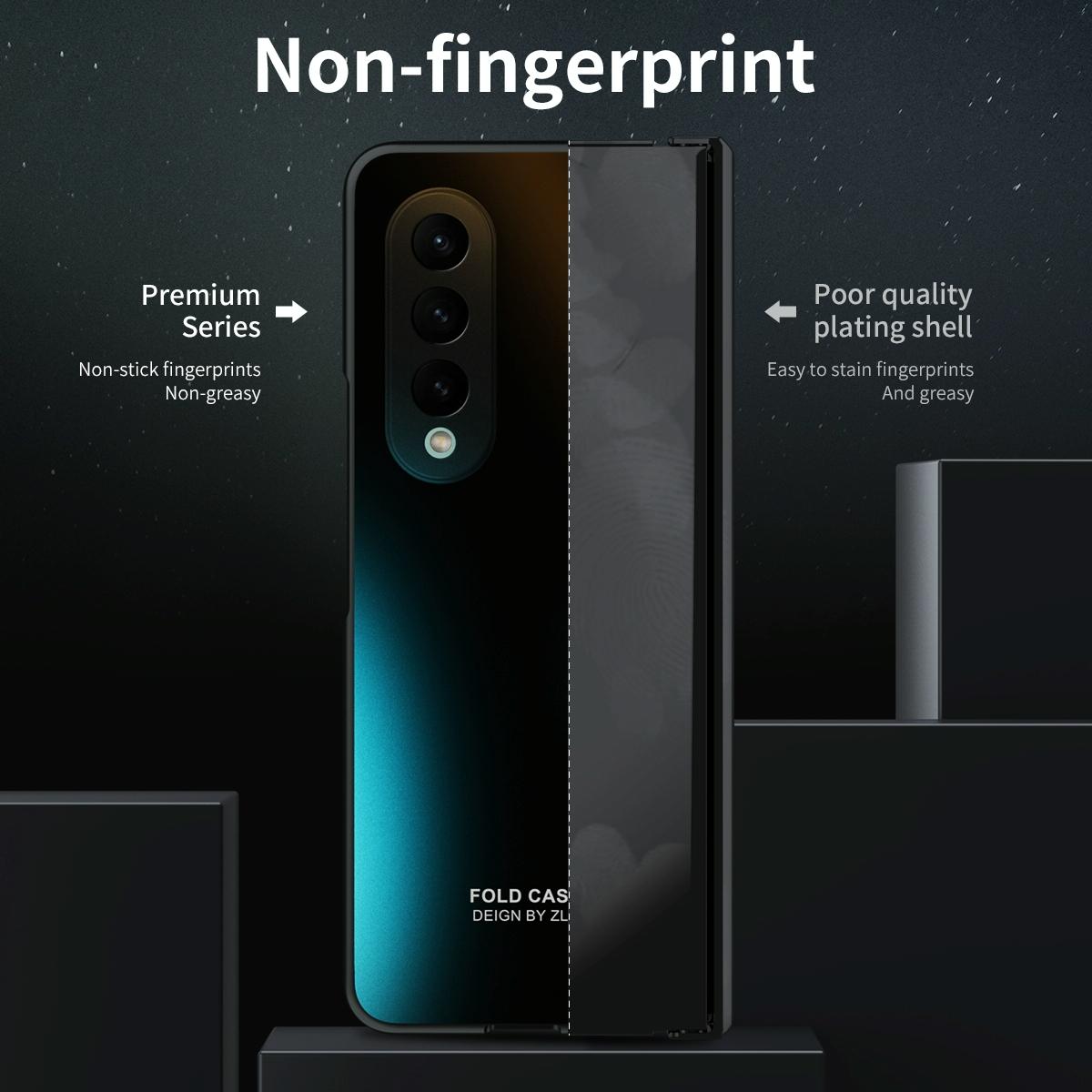 For Samsung Galaxy Z Fold4 5G Foldable Electroplated Case - Black