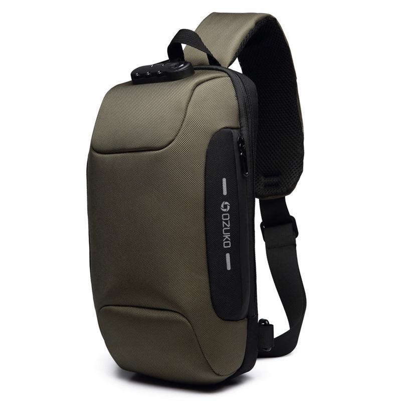 Anti-Theft Men’s Waterproof Crossbody Bag with USB Port