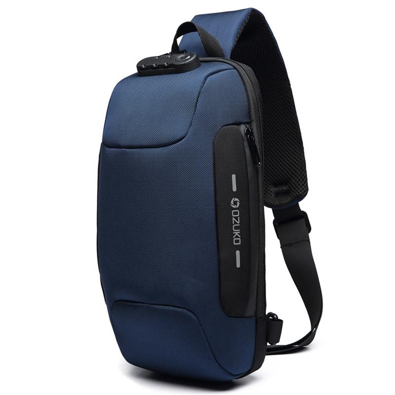 Anti-Theft Men’s Waterproof Crossbody Bag with USB Port