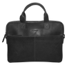 Futura Men’s Slimline Leather Laptop Bag – Black Satchel with Shoulder Strap