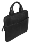 Futura Men’s Slimline Leather Laptop Bag – Black Satchel with Shoulder Strap