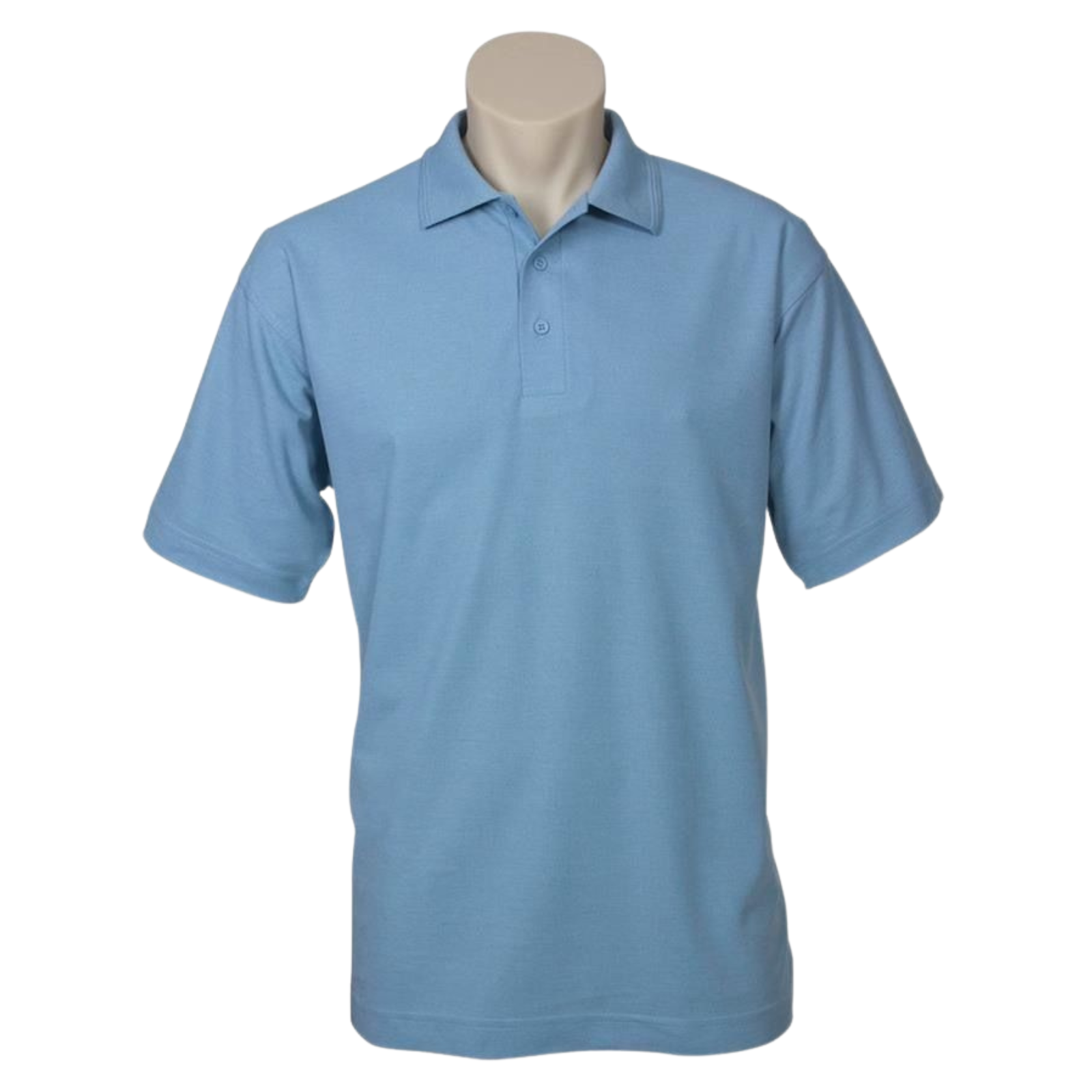 Men’s Sky Blue Polo Shirt – Casual Knit Short Sleeve Tee
