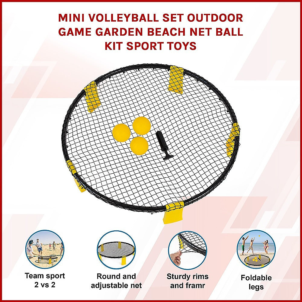 Mini Volleyball Set Outdoor Game Garden Beach Net